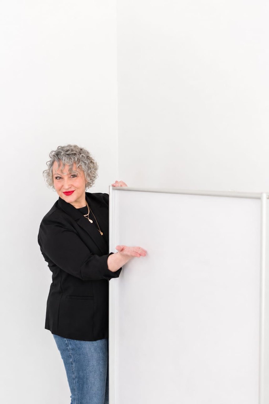 Nicole North at a whiteboard